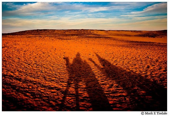 Late afternoon on the Sahara in Egypt near Aswan