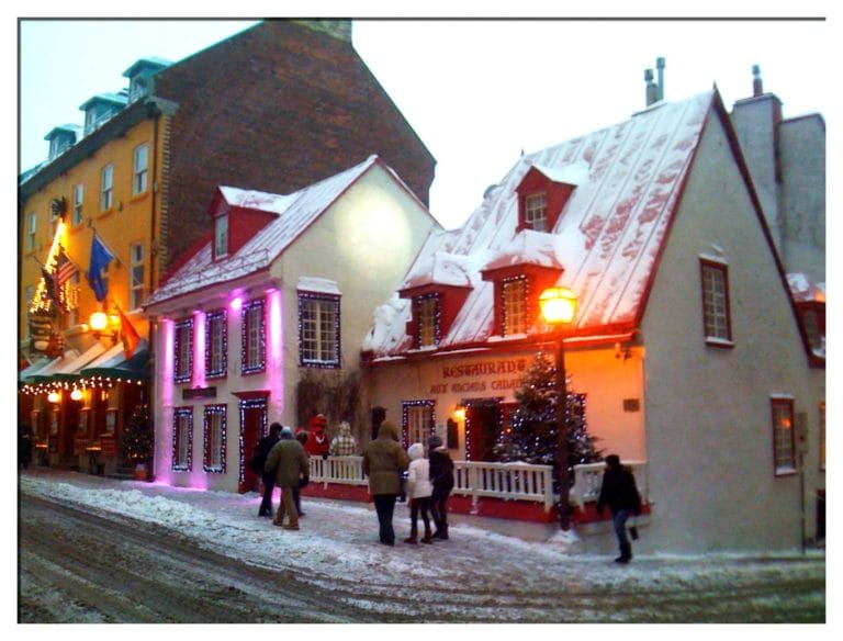 Cheery Street Scene in Quebec