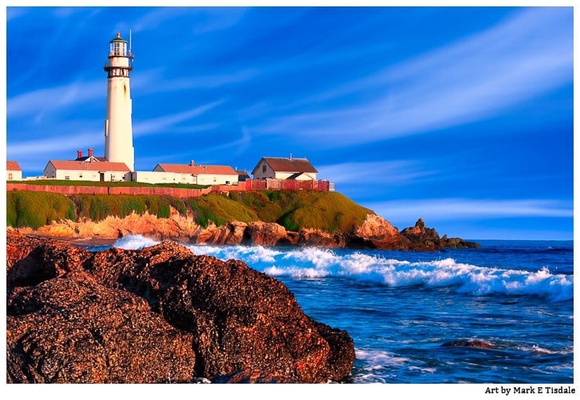 California Coastal Lighthouse Art by Mark E Tisdale