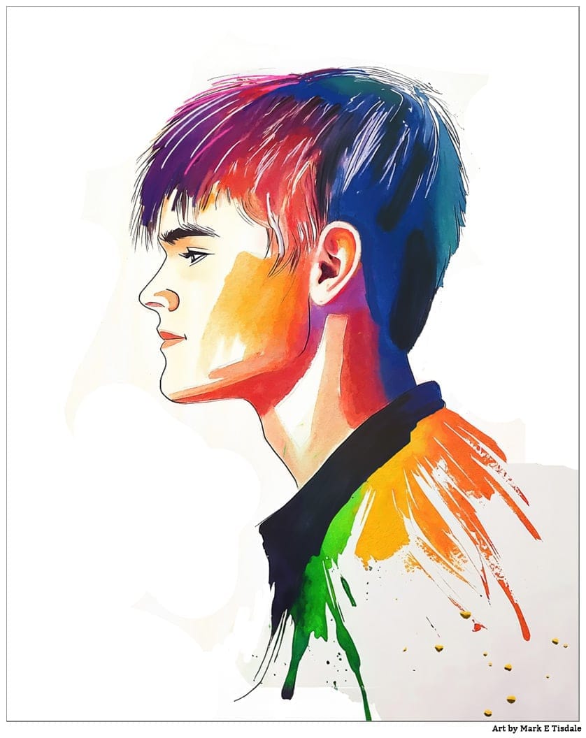 Artwork depicting Matthew Shepard in profile view - remembering how his death impacted me decades ago